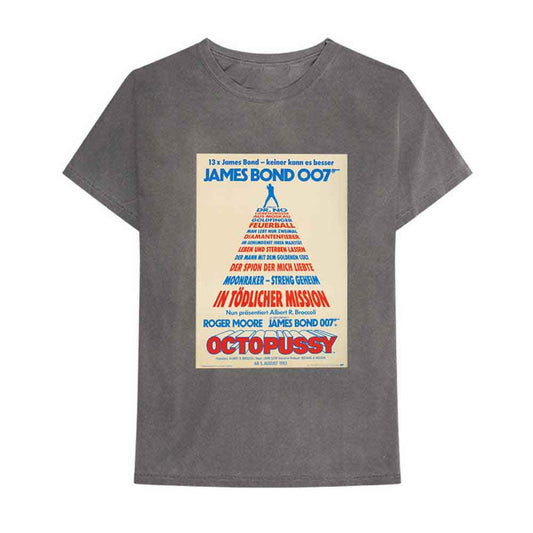 James Bond 007 Octopussy German Poster Mens T Shirt Grey
