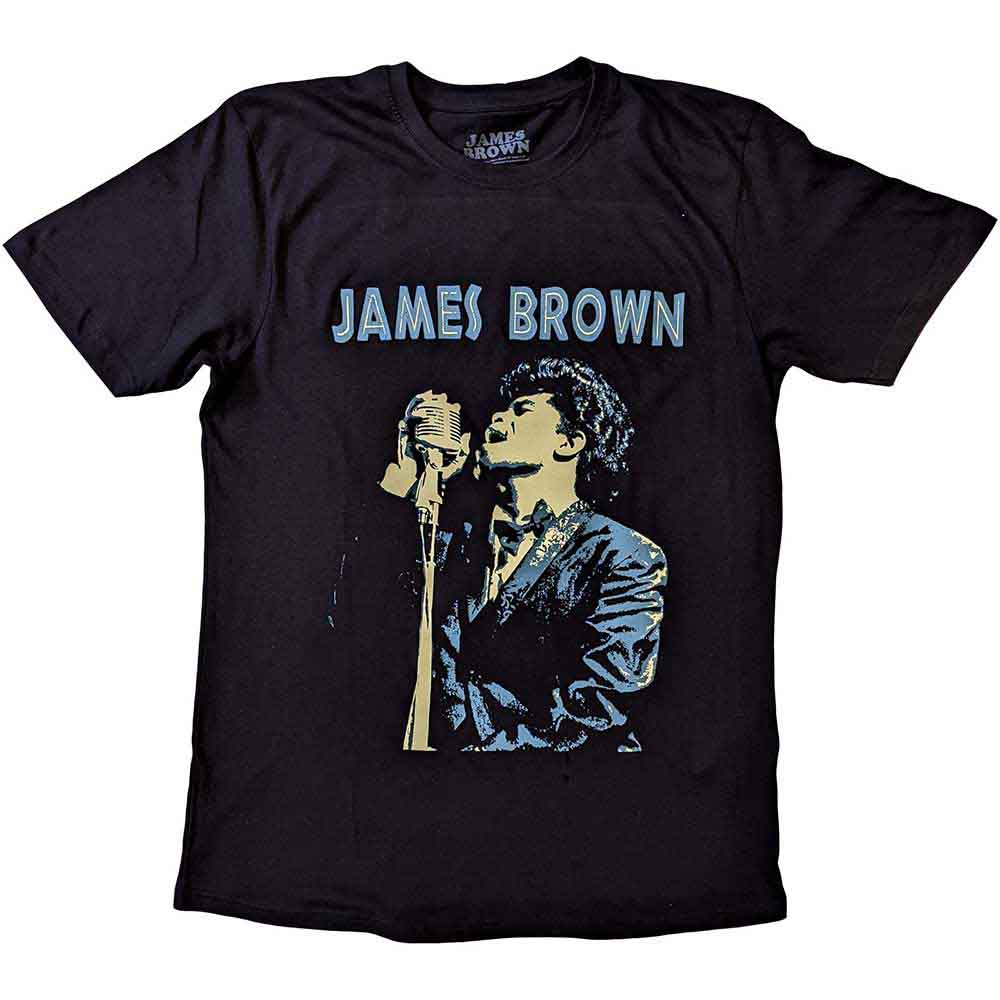 James Brown Holding Mic Mens T Shirt