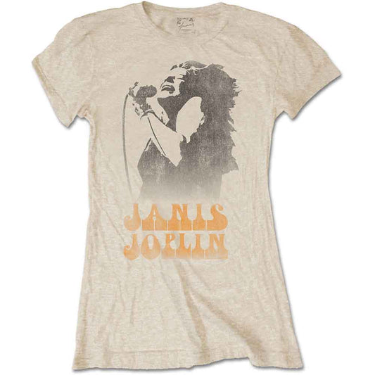 Janis Joplin Working The Mic Womens T Shirt