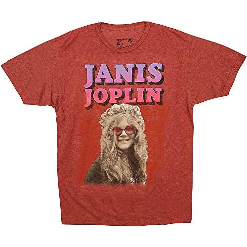 Janis Joplin Rose Colored Officially Licensed Mens T Shirt Red