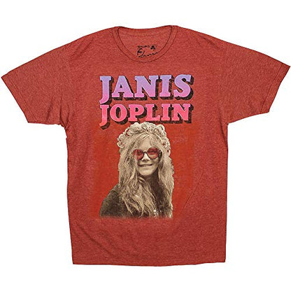 Janis Joplin Rose Colored Officially Licensed Mens T Shirt Red
