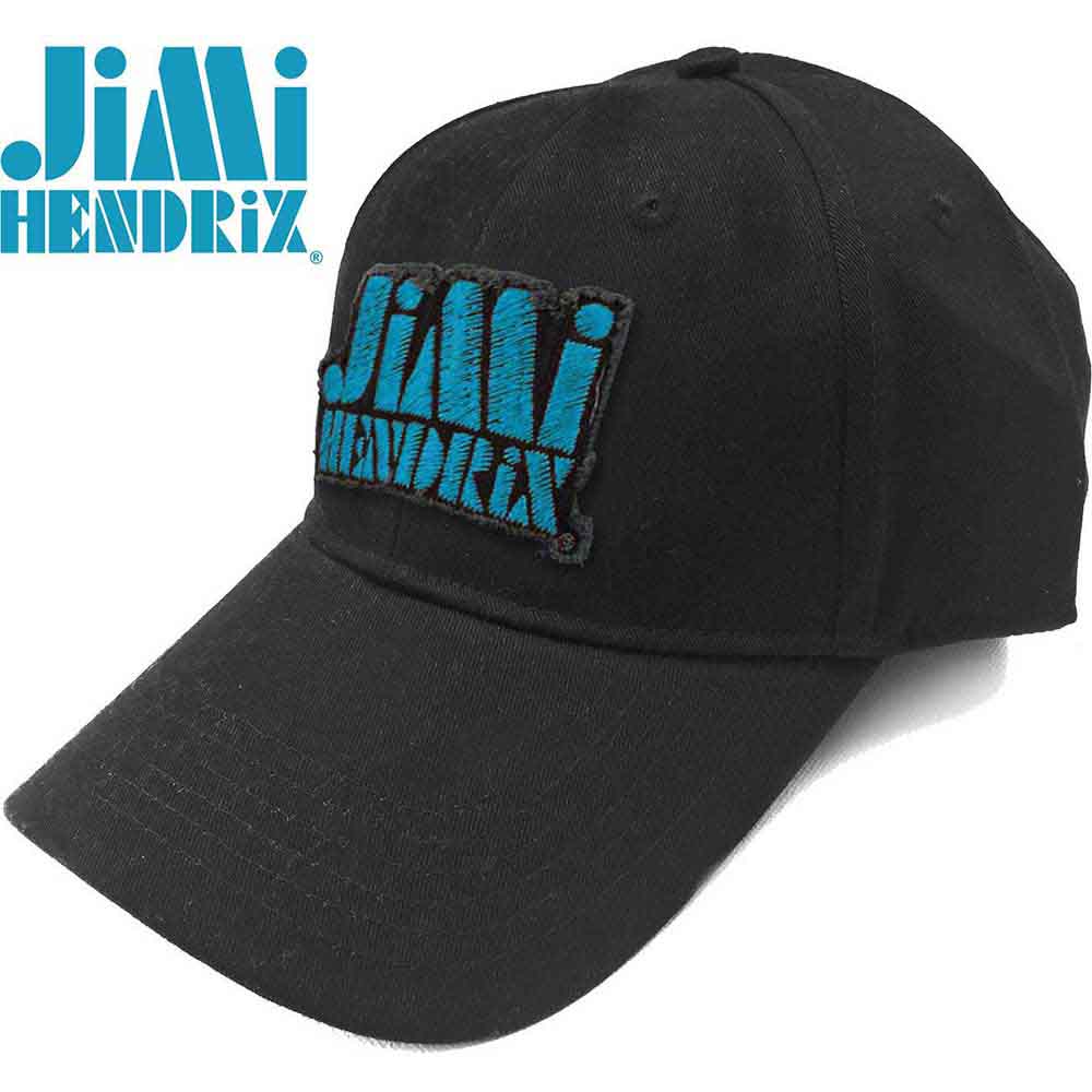 Jimi Hendrix Blue Stencil Logo Hat Black