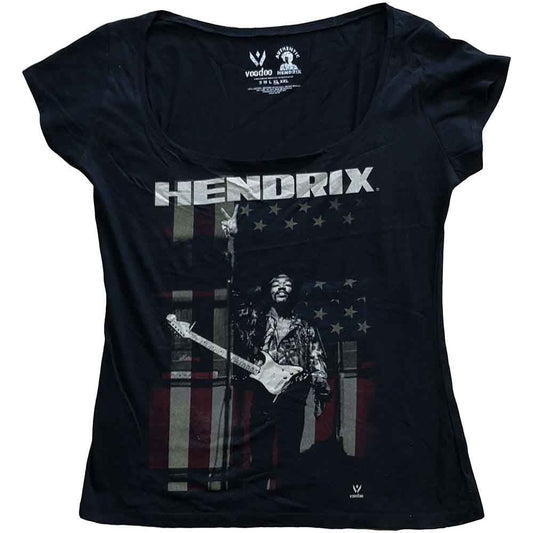 Jimi Hendrix Peace Flag Womens T Shirt