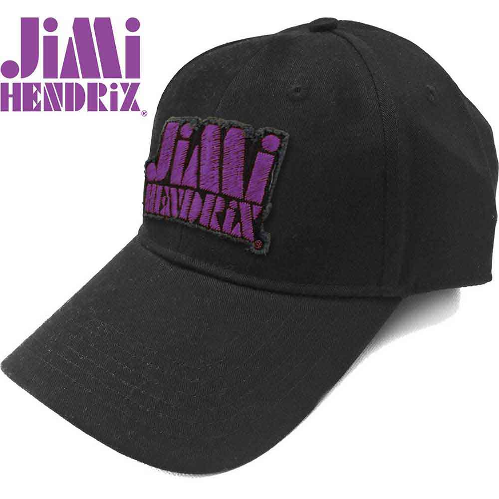 Jimi Hendrix Purple Stencil Logo Hat Black