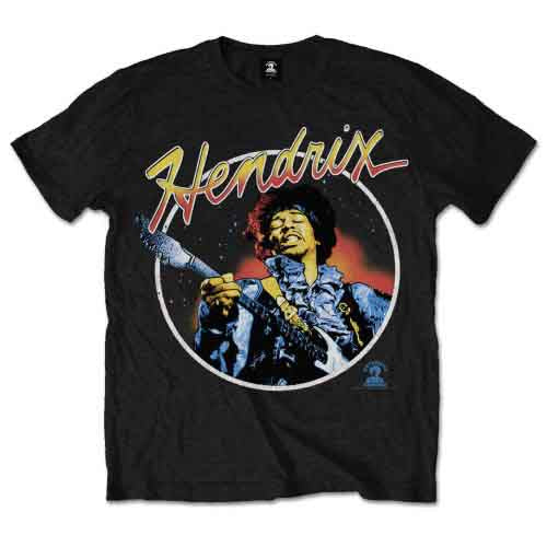 Jimi Hendrix Script Circle Mens T Shirt