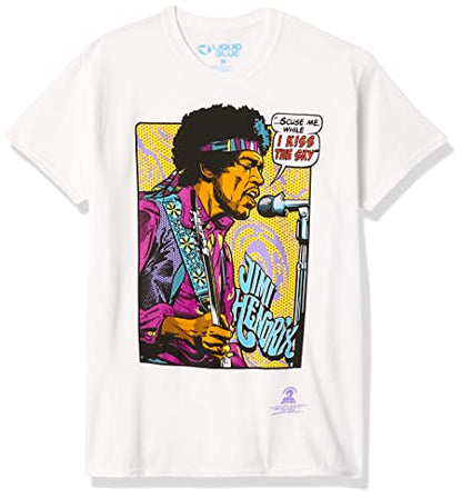 Jimi Hendrix Pop Art Mens T Shirt White
