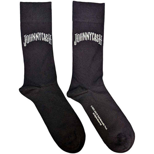 Johnny Cash Man In Black Logo Socks Grey