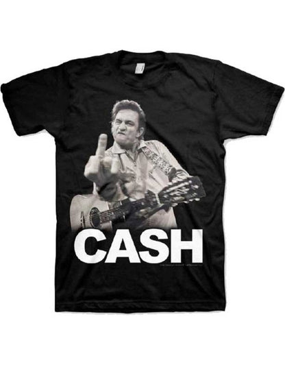 Johnny Cash Middle Finger Officially Licensed Mens T Shirt Black