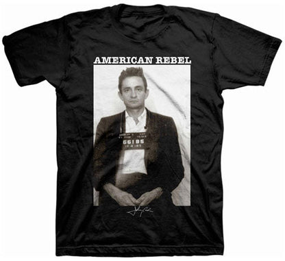 Johnny Cash Mug Shot Officially Licensed Mens T Shirt Black