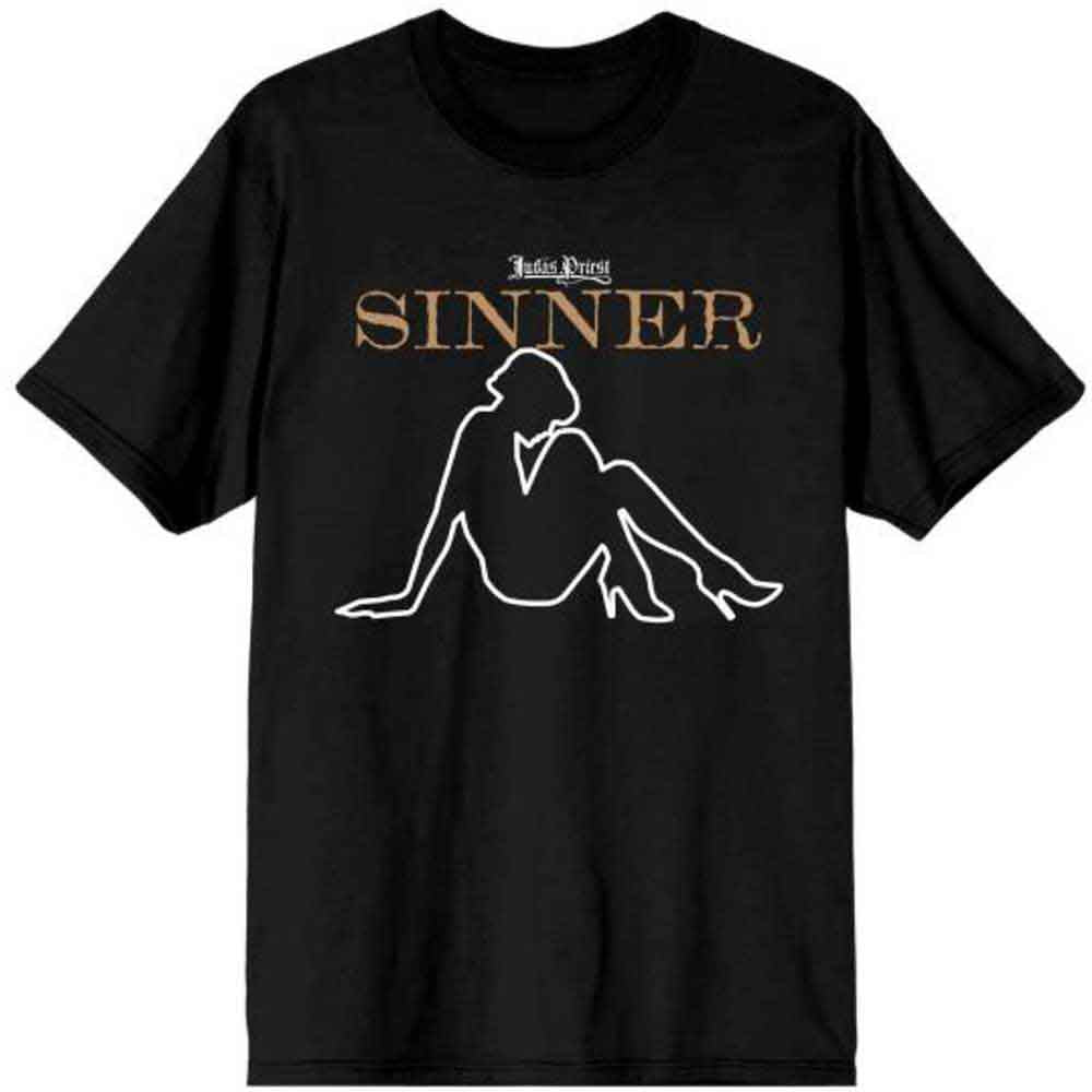 Judas Priest Sin After Sin Sinner Slogan Lady Mens T Shirt
