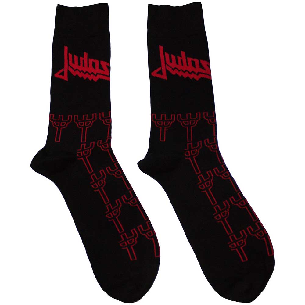 Judas Priest Trident Pattern Socks Black