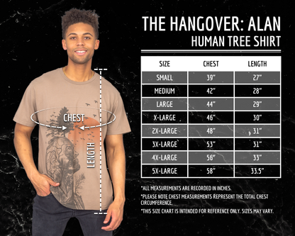 The Hangover Alan Human Tree Dark Khaki T Shirt