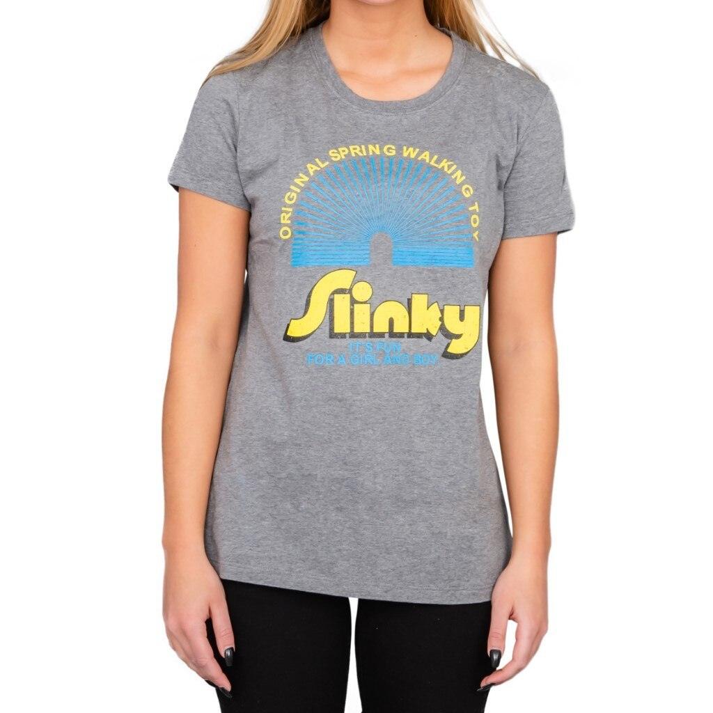 Juno Slinky Spring Walking Toy Gray Juniors T Shirt