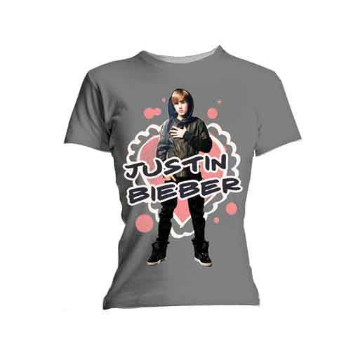 Justin Bieber Cut Out Hearts Womens T Shirt