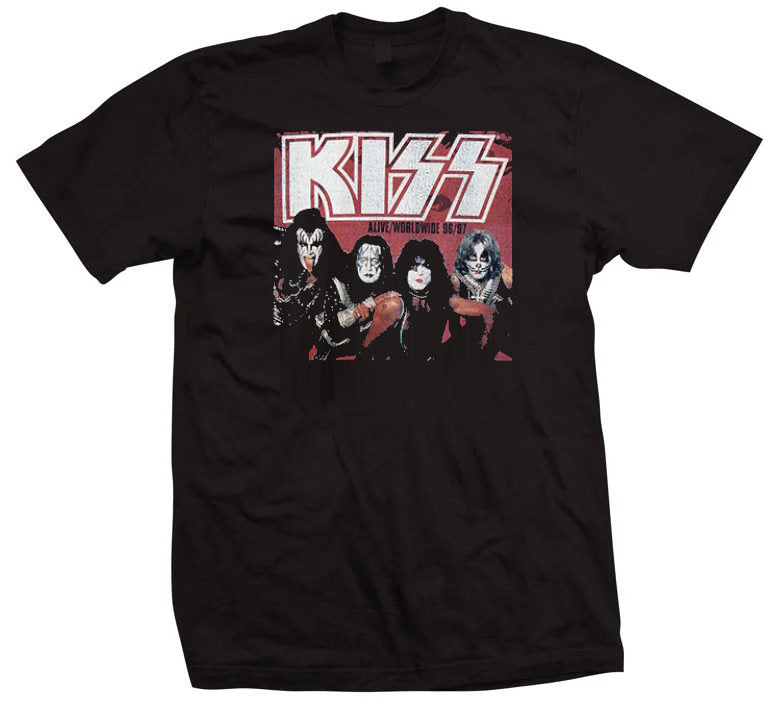 KISS Alive World Wide Mens T Shirt Black