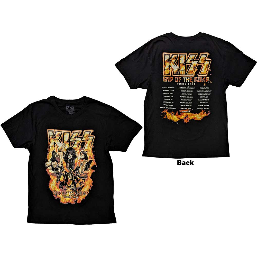 Kiss End Of The Road Tour Orange Mens T Shirt