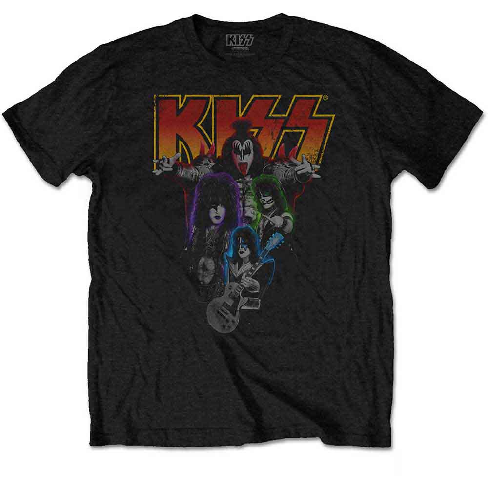 Kiss Neon Band Mens T Shirt