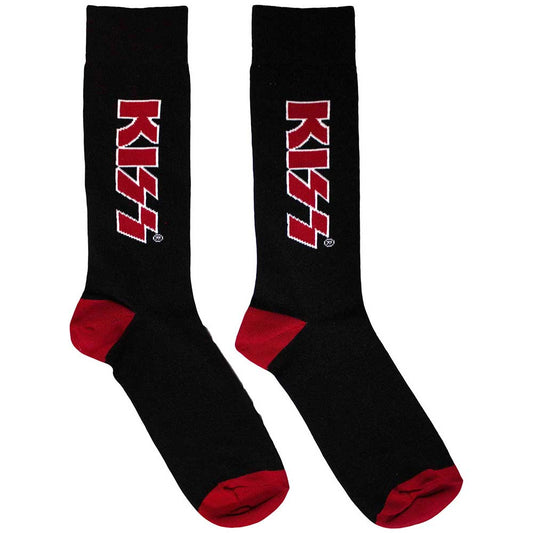 Kiss Red Logo Socks Black