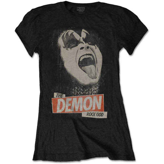 Kiss The Demon Rock Womens T Shirt