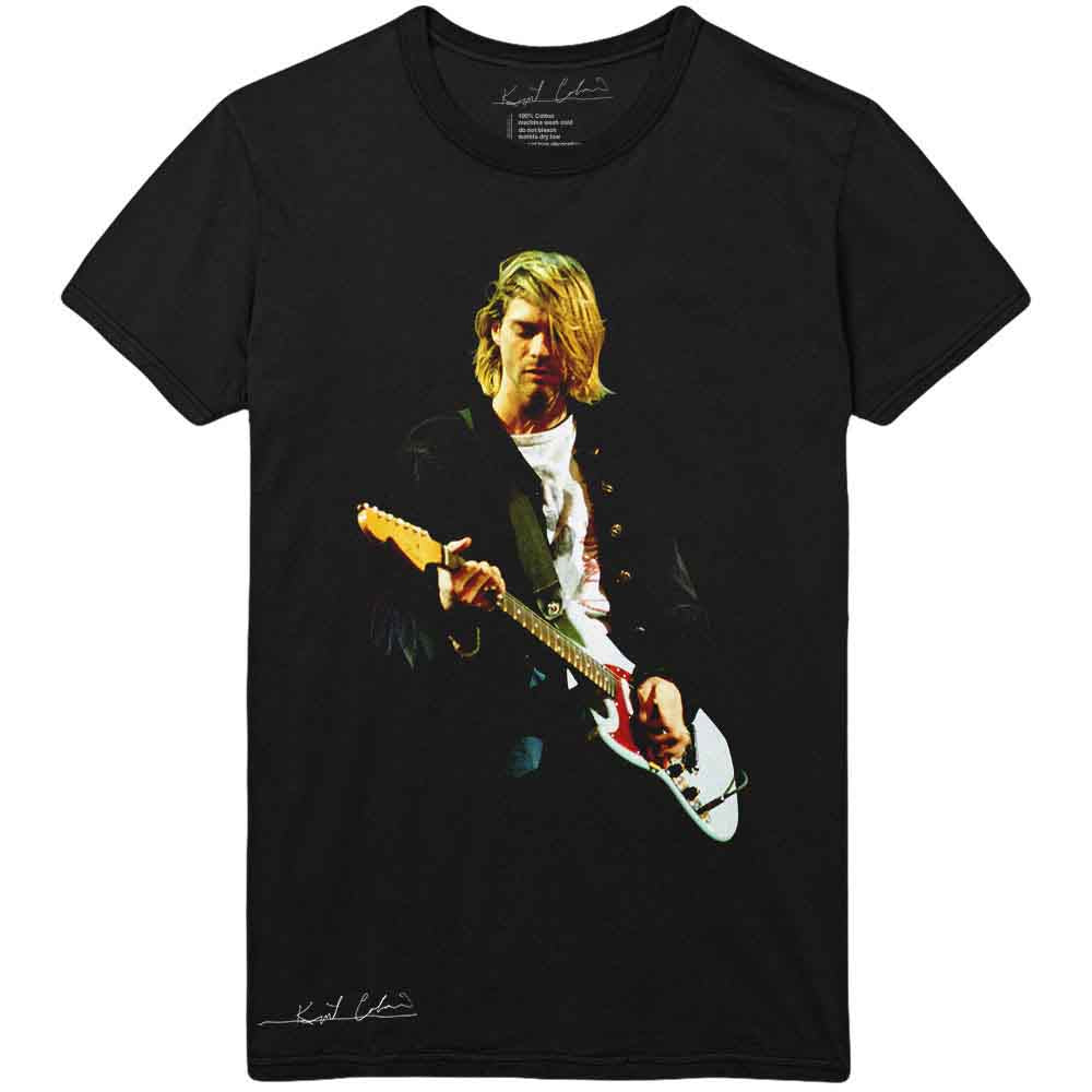 Kurt Cobain Guitar Photo Colour Mens T Shirt