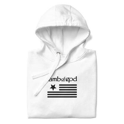 Lamb of God - Black on White HD Embroidered Hoodie