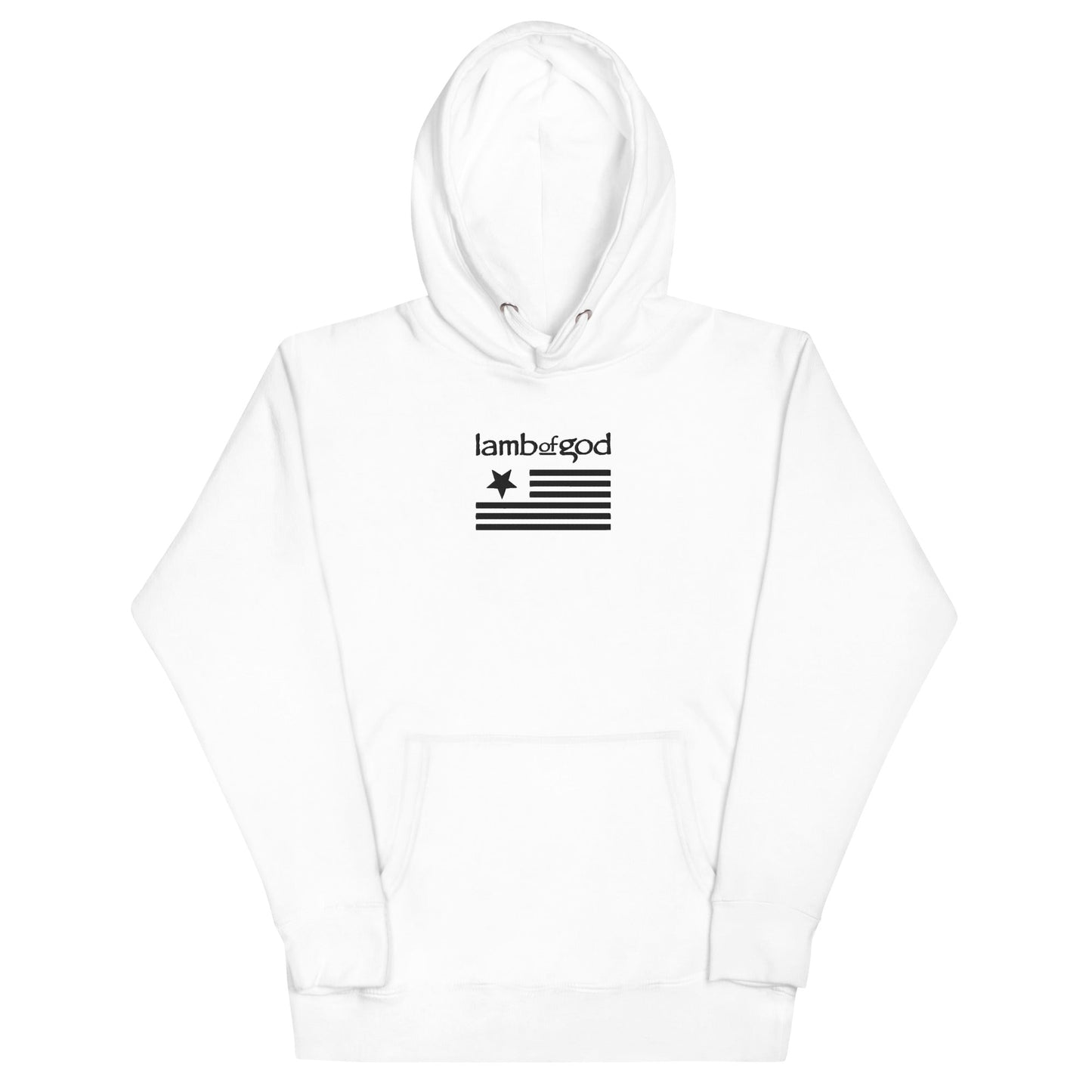 Lamb of God - Black on White HD Embroidered Hoodie