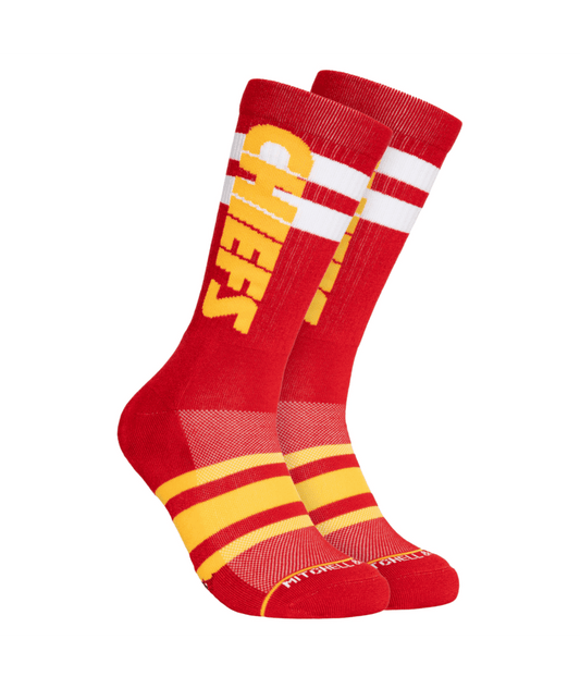 Kansas City Chiefs - Mitchell and Ness NFL Lateral Crew Socks Red