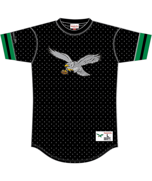 Philadelphia Eagles - Mitchell and Ness Camo Reflective Mesh Crew Neck Mens T Shirt Black