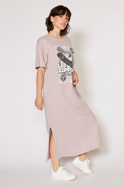 Led Zeppelin Vintage Womens Dress T Shirt Lavender Gray