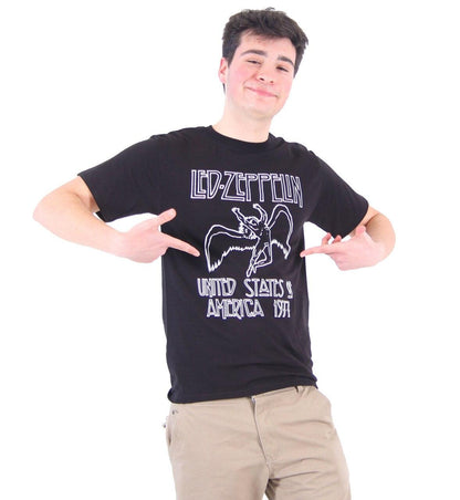 Led Zeppelin 1977 American Tour Black T Shirt