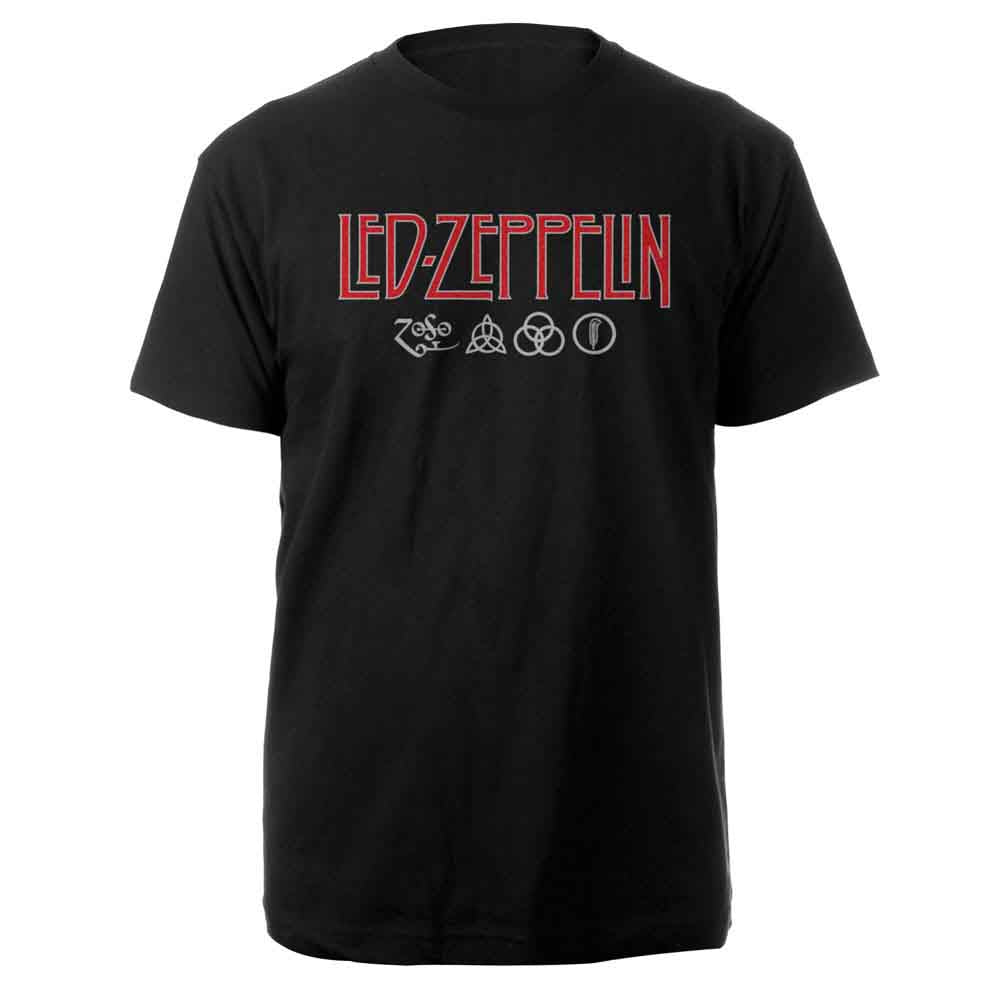 Led Zeppelin Logo & Symbols Mens T Shirt