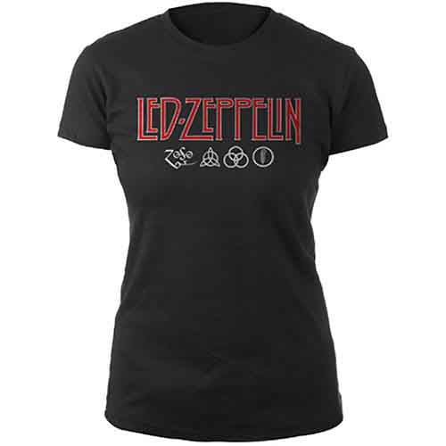 Led Zeppelin Logo & Symbols Womens T Shirt