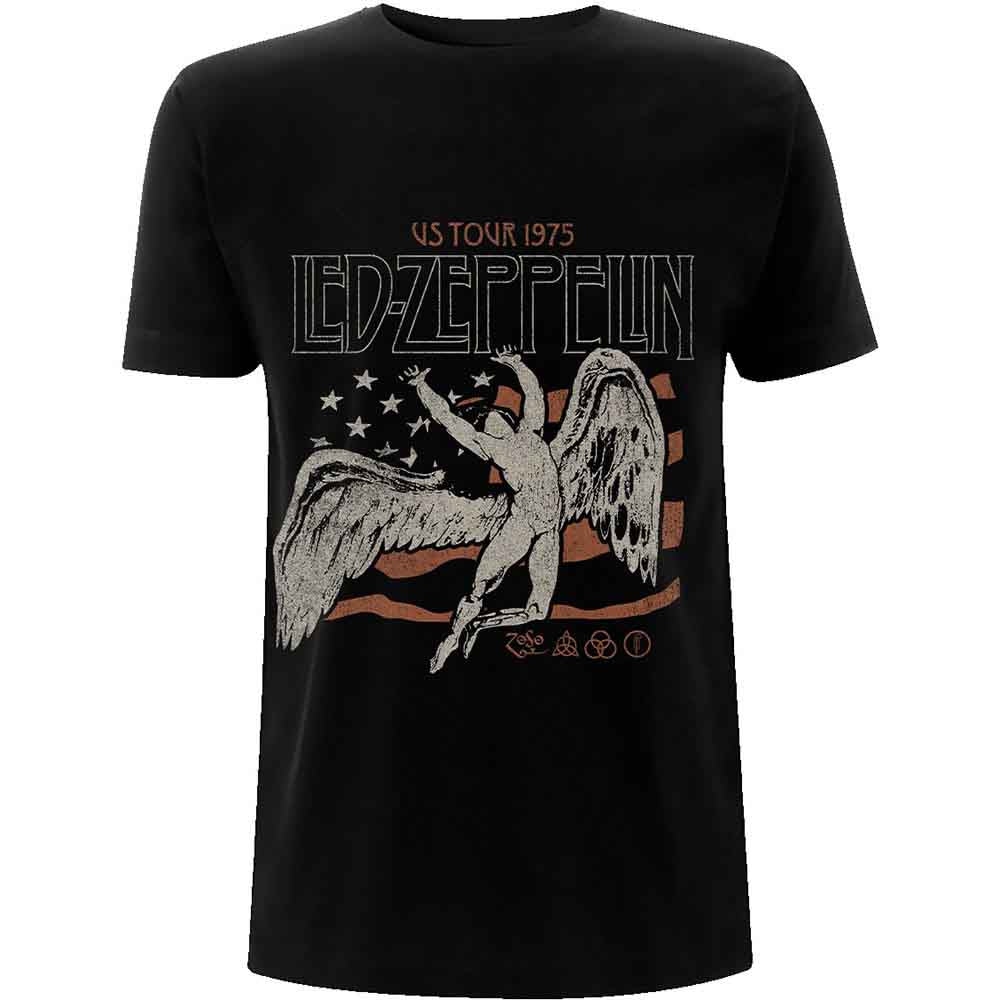 Led Zeppelin US 1975 Tour Flag Mens T Shirt