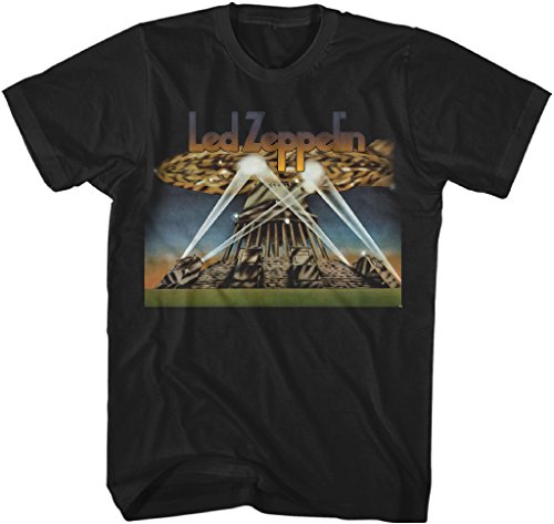 Led Zeppelin Space Ship Mens T Shirt Black