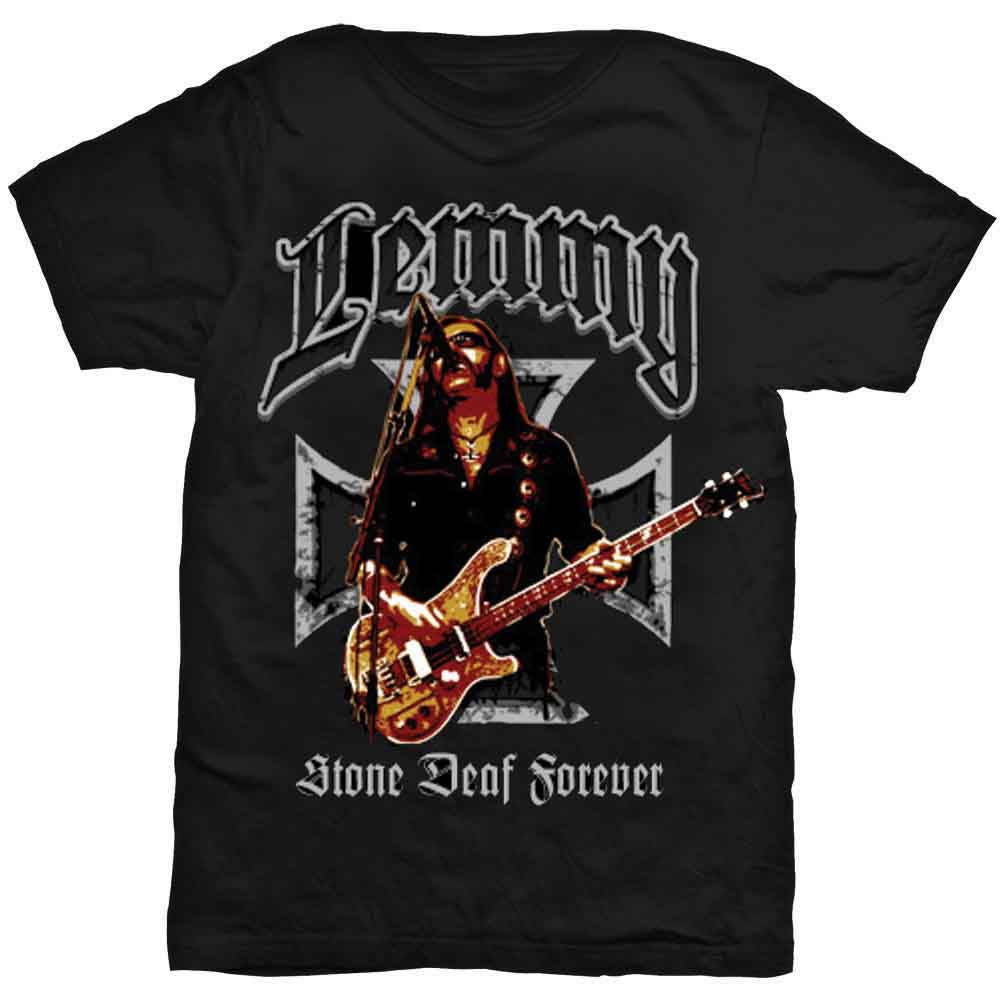Lemmy Iron Cross Stone Deaf Forever Mens T Shirt