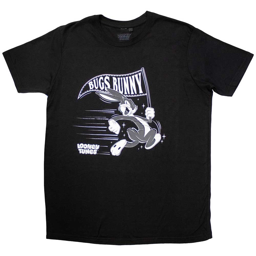 Looney Tunes Retro Bugs Flag Mens T Shirt
