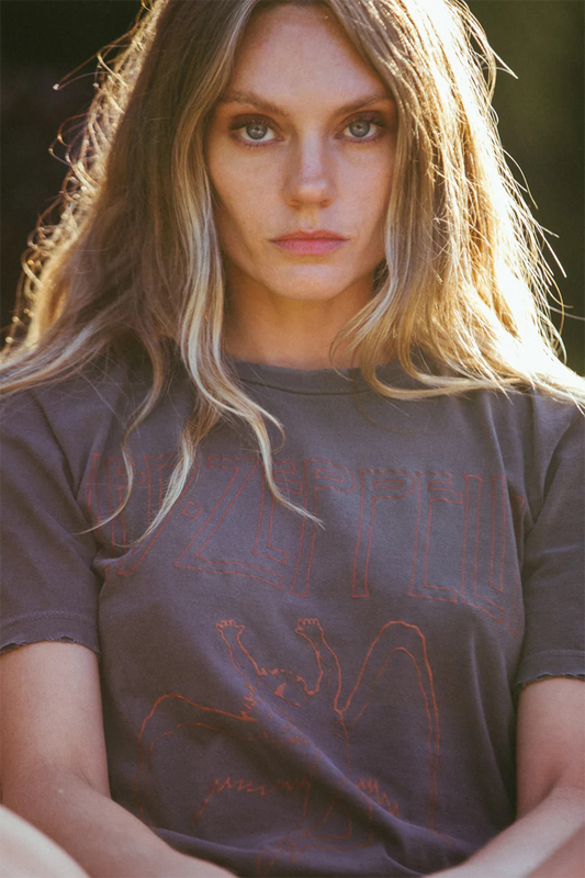 Led Zeppelin Sunkissed Boyfriend Tee Womens T Shirt Vintage Black