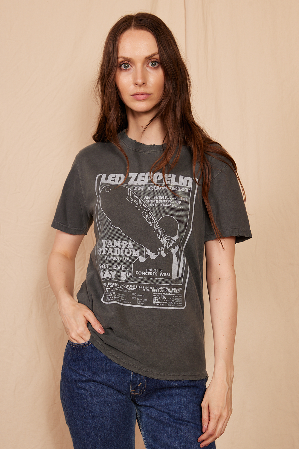 Led Zeppelin 1973 Sunkissed Tee Womens T Shirt Black