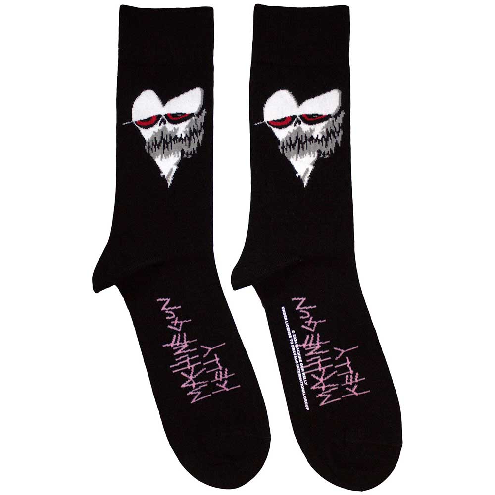 Machine Gun Kelly Heart Face Socks Black