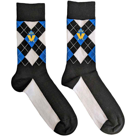 Madness Crown & M Blue Diamond Socks Black