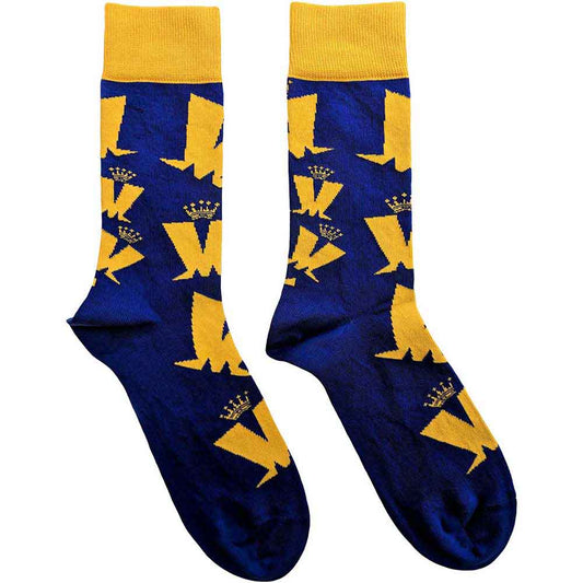 Madness Crown & M Pattern Socks Blue