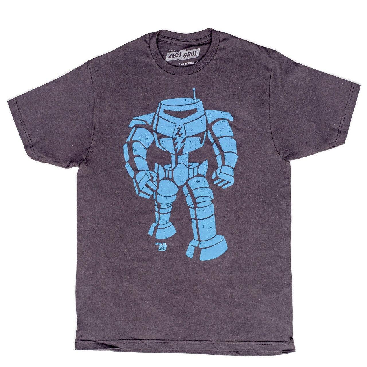 Man-Bot Vintage Graphic Adult Charcoal T Shirt
