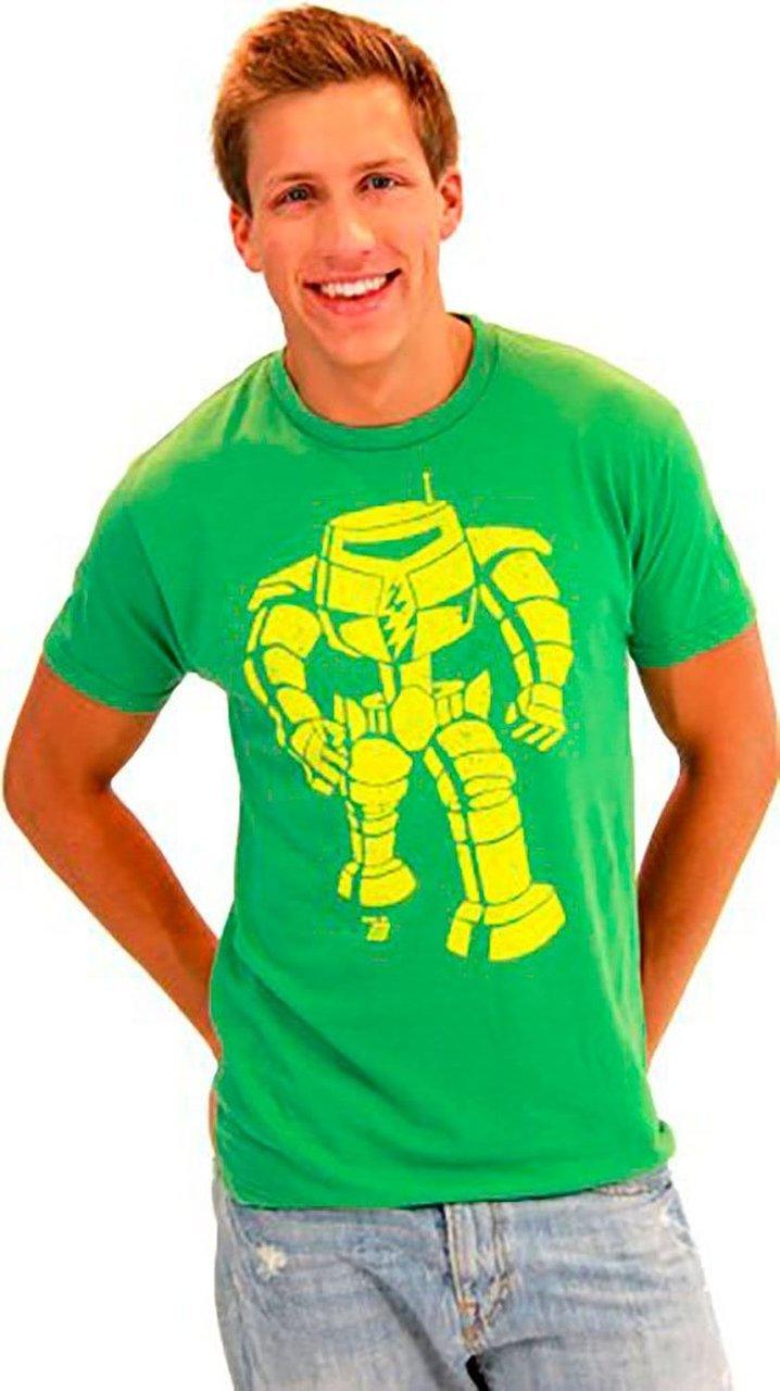 Man-Bot Vintage Graphic Green Adult T Shirt