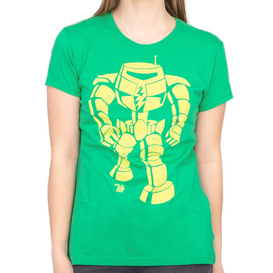 Man-Bot Vintage Graphic Green JUNIORS T Shirt