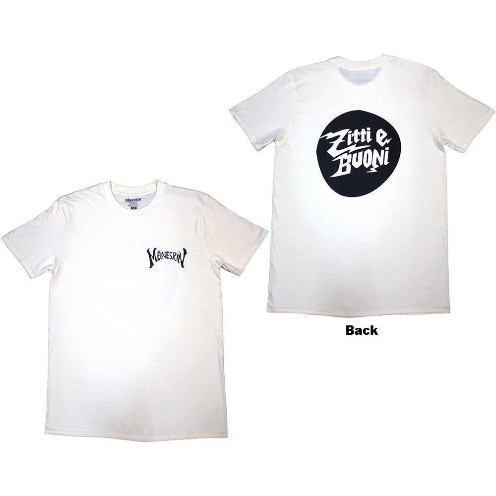 Maneskin Pocket Logo & Zitti e Buoni Circle Mens T Shirt
