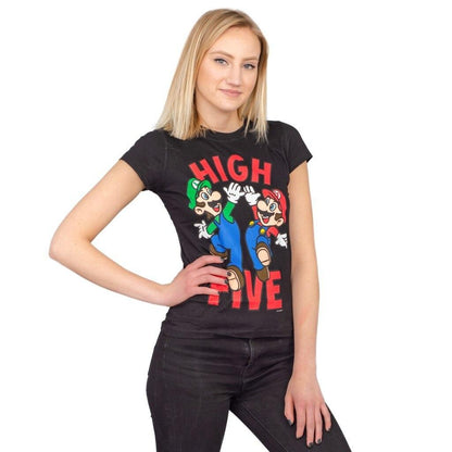 Mario & Luigi High Five Sheer T Shirt