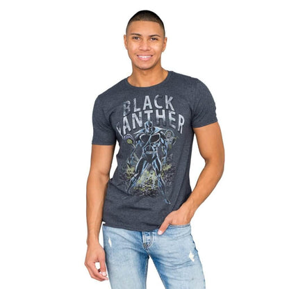 Marvel Comics Black Panther Comic Charcoal T Shirt