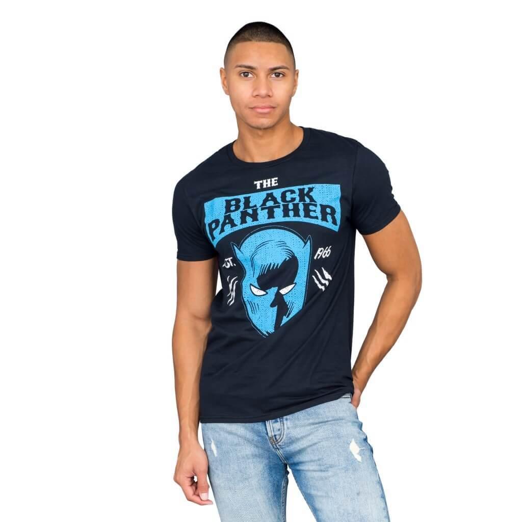 Marvel Comics Black Panther Headshot Est 1966 Black T Shirt