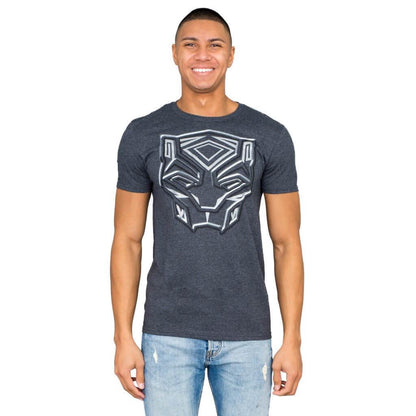 Marvel Comics Black Panther Metallic Ink Charcoal T Shirt