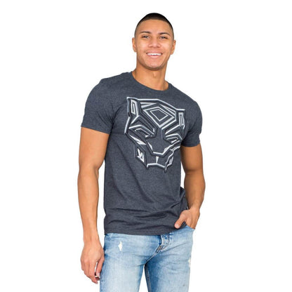 Marvel Comics Black Panther Metallic Ink Charcoal T Shirt